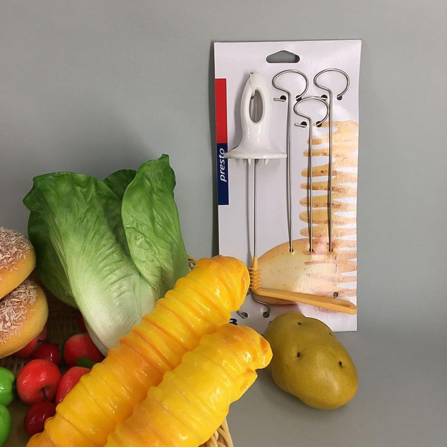 1 Set Potato Spiral Cutter, Potato Twister (4 Spits) 1 Set Potato Spiral Cutter, Potato Twister (4 Spits)